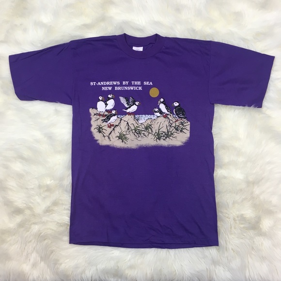 90s St Andrews By The Sea New Brunswick Puffin Tee - Picture 2 of 5